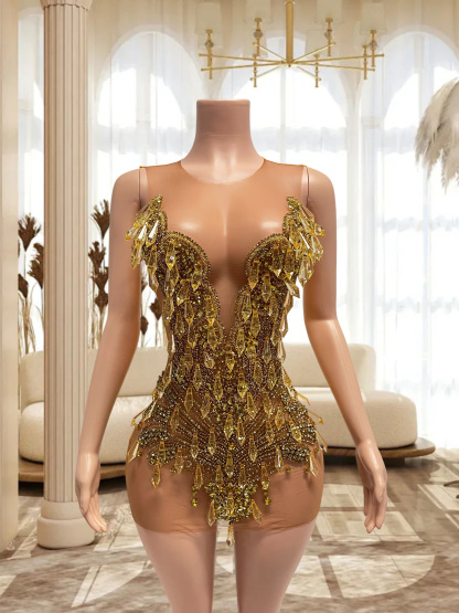 Gold Mini Dress TH24103101