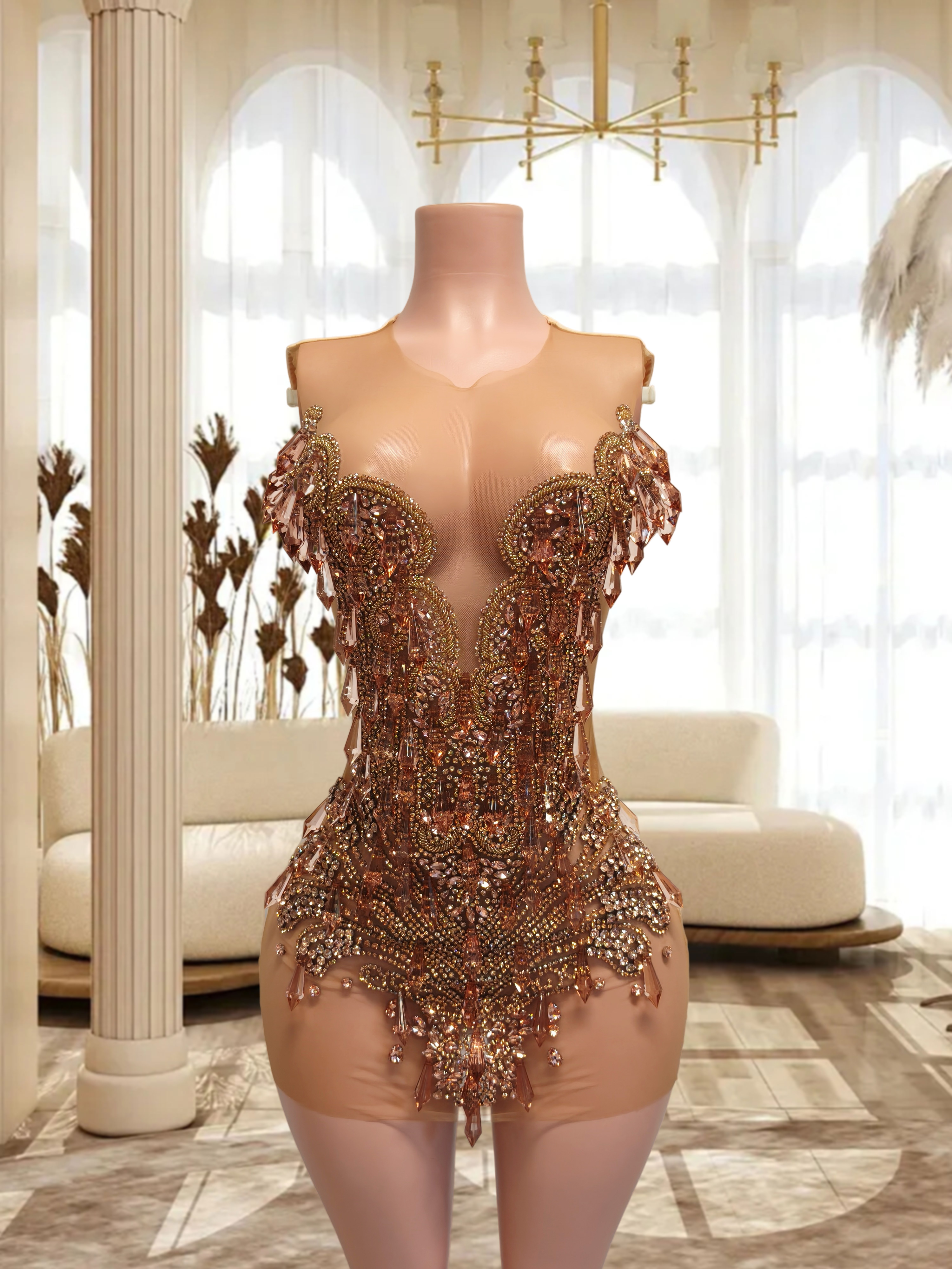 Light Nude Mini Dress TH24103101