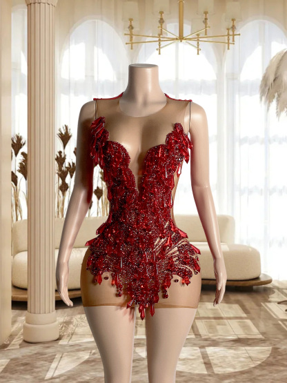 Red Mini Dress TH24103101