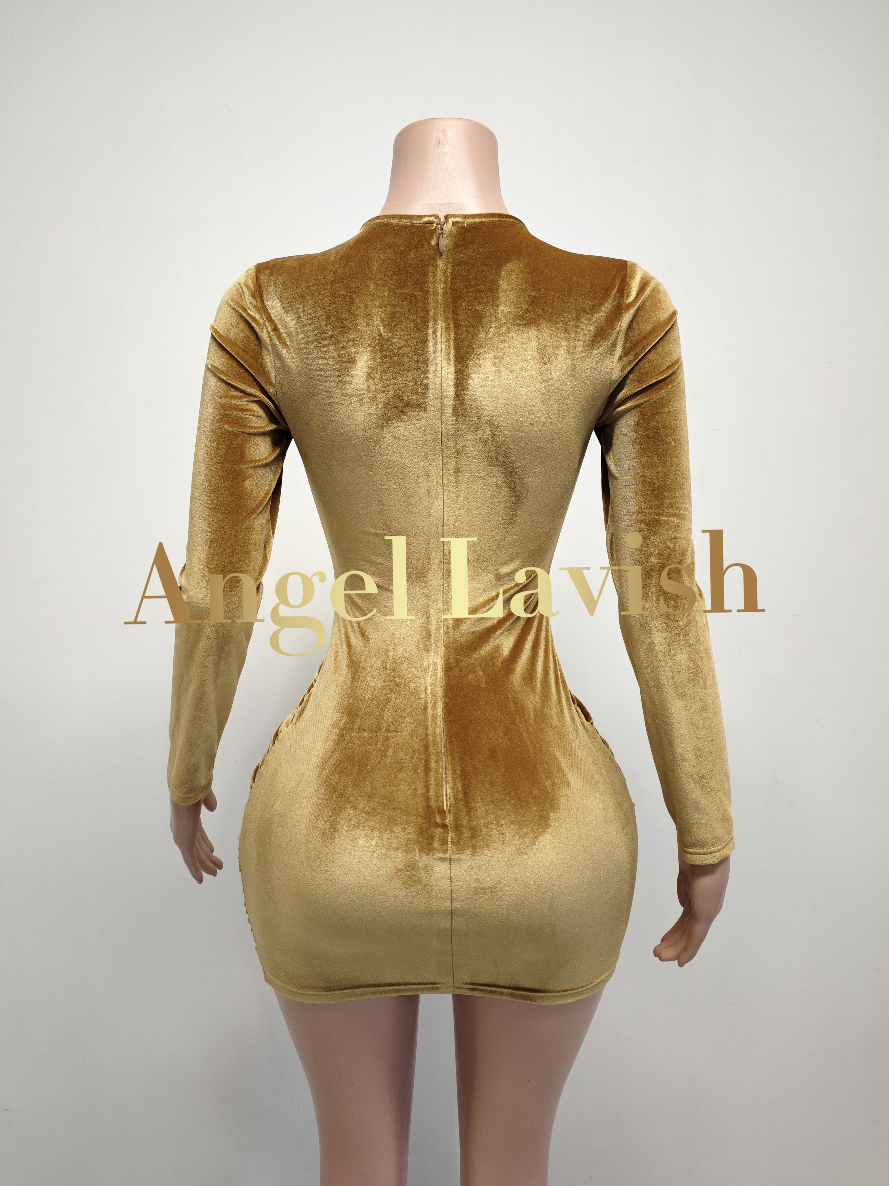 Gold Brown Mini Dress TH2412051