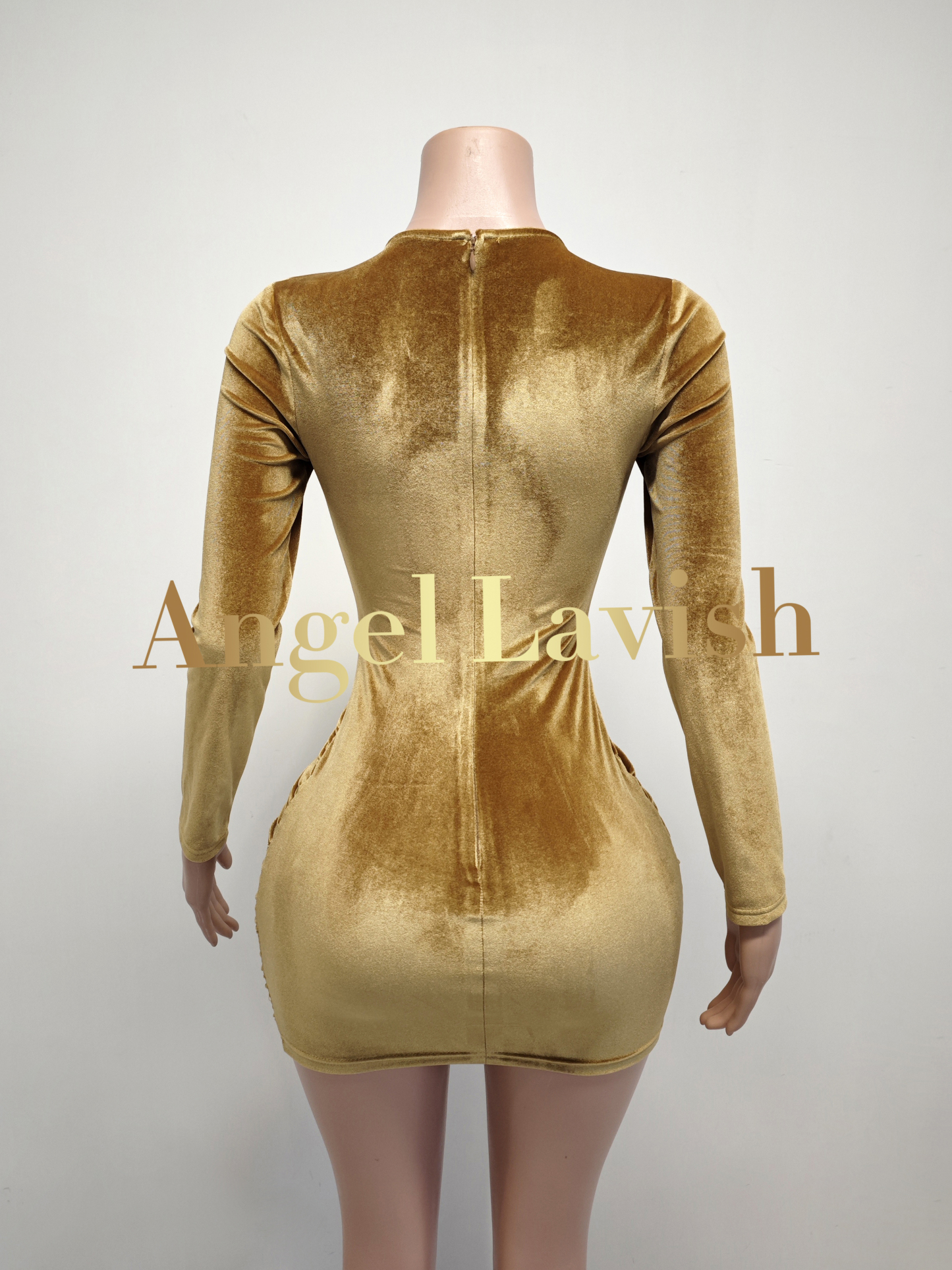Gold Brown Mini Dress TH2412051