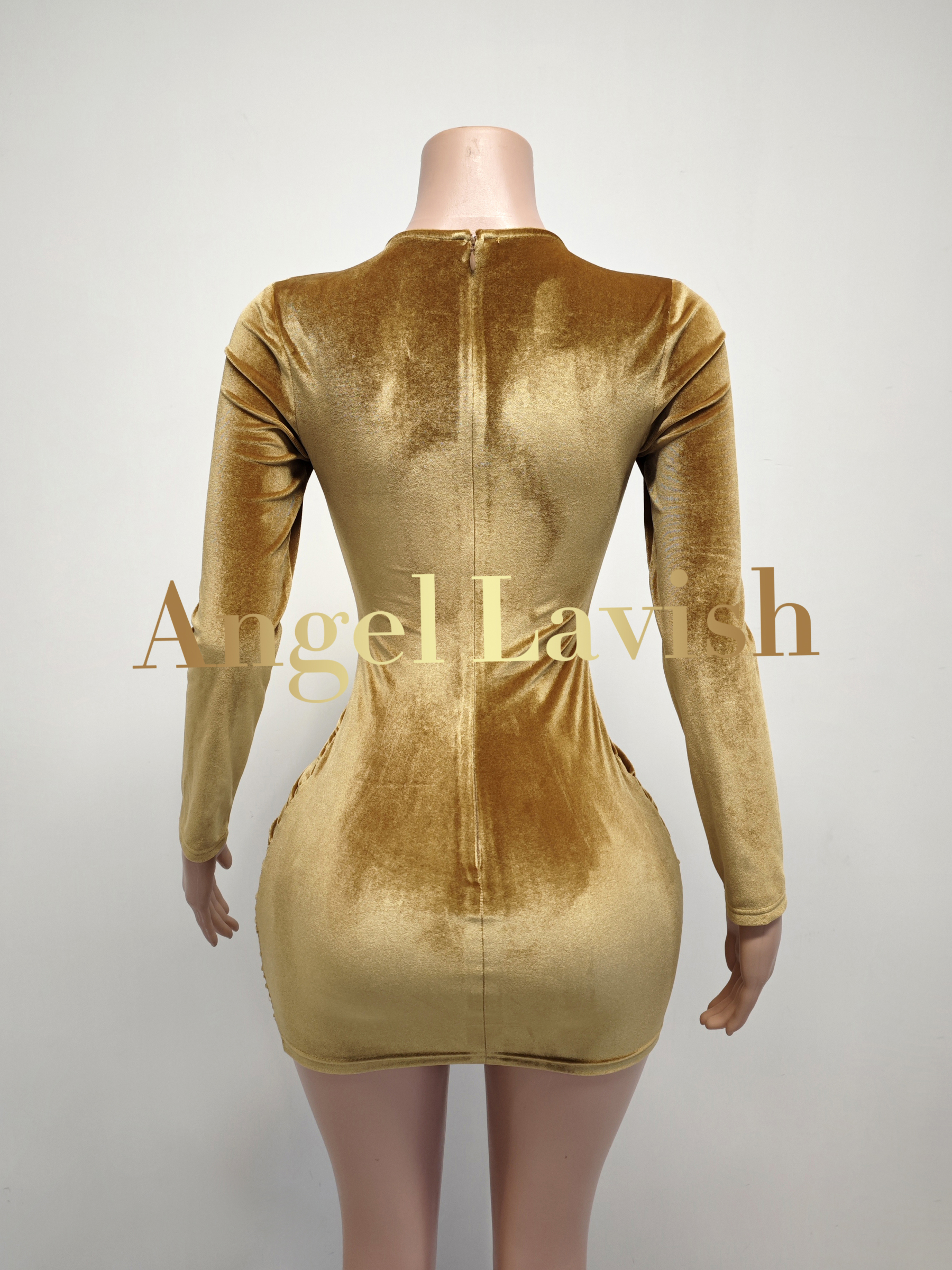 Gold Brown Mini Dress TH2412051