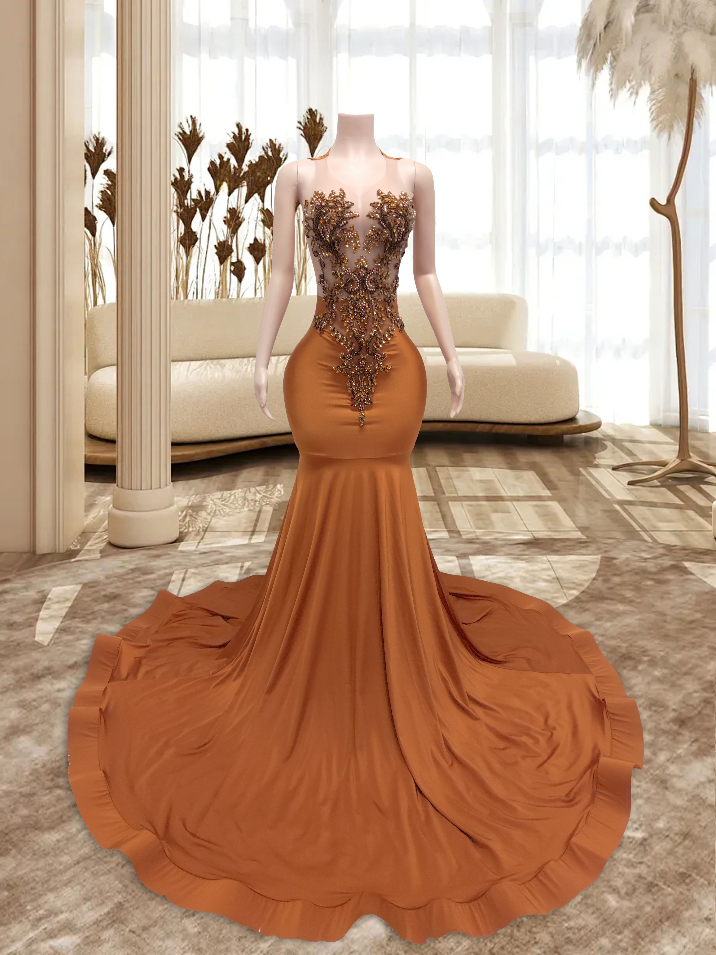 Brick Red Gowns TH24121902