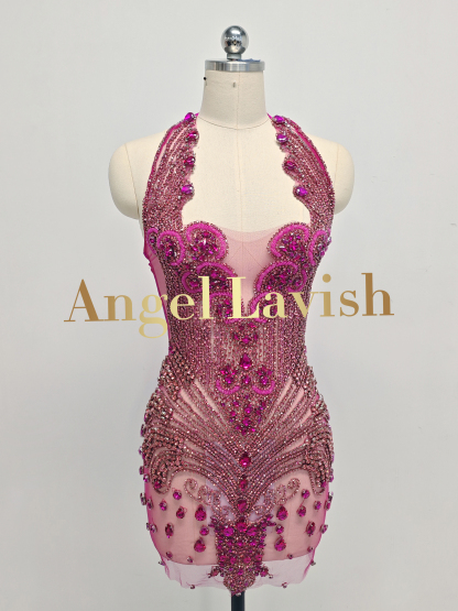 Rose Red Mini Dress TH25032020