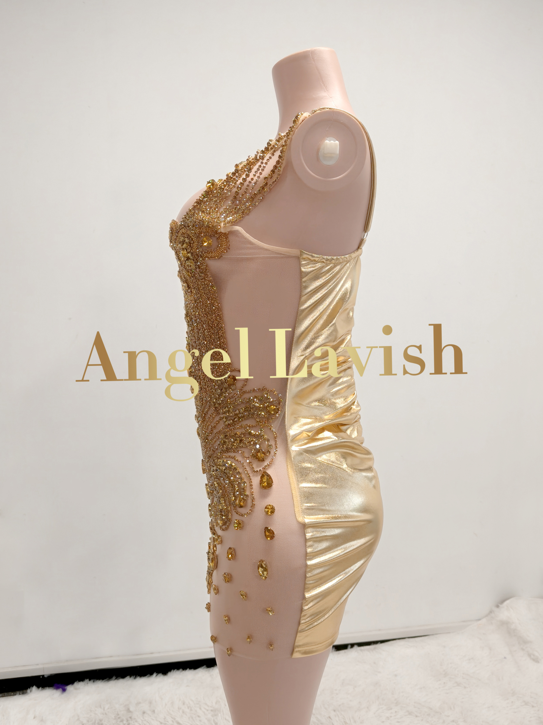 Gold Mini Dress TH25050588
