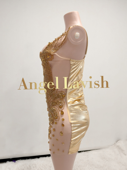 Gold Mini Dress TH25050588
