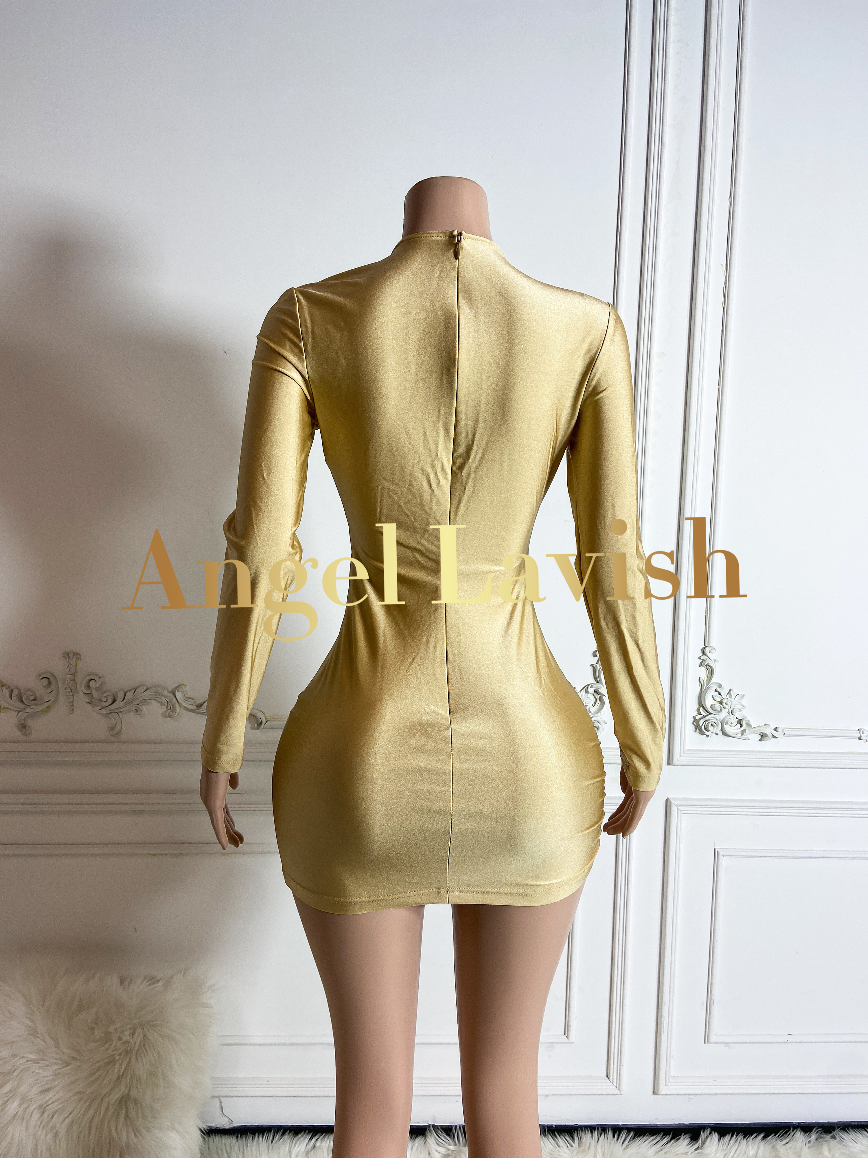 Gold Mini Dress THG2407085