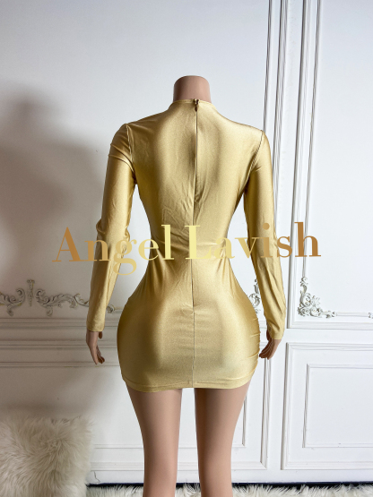 Gold Mini Dress THG2407085