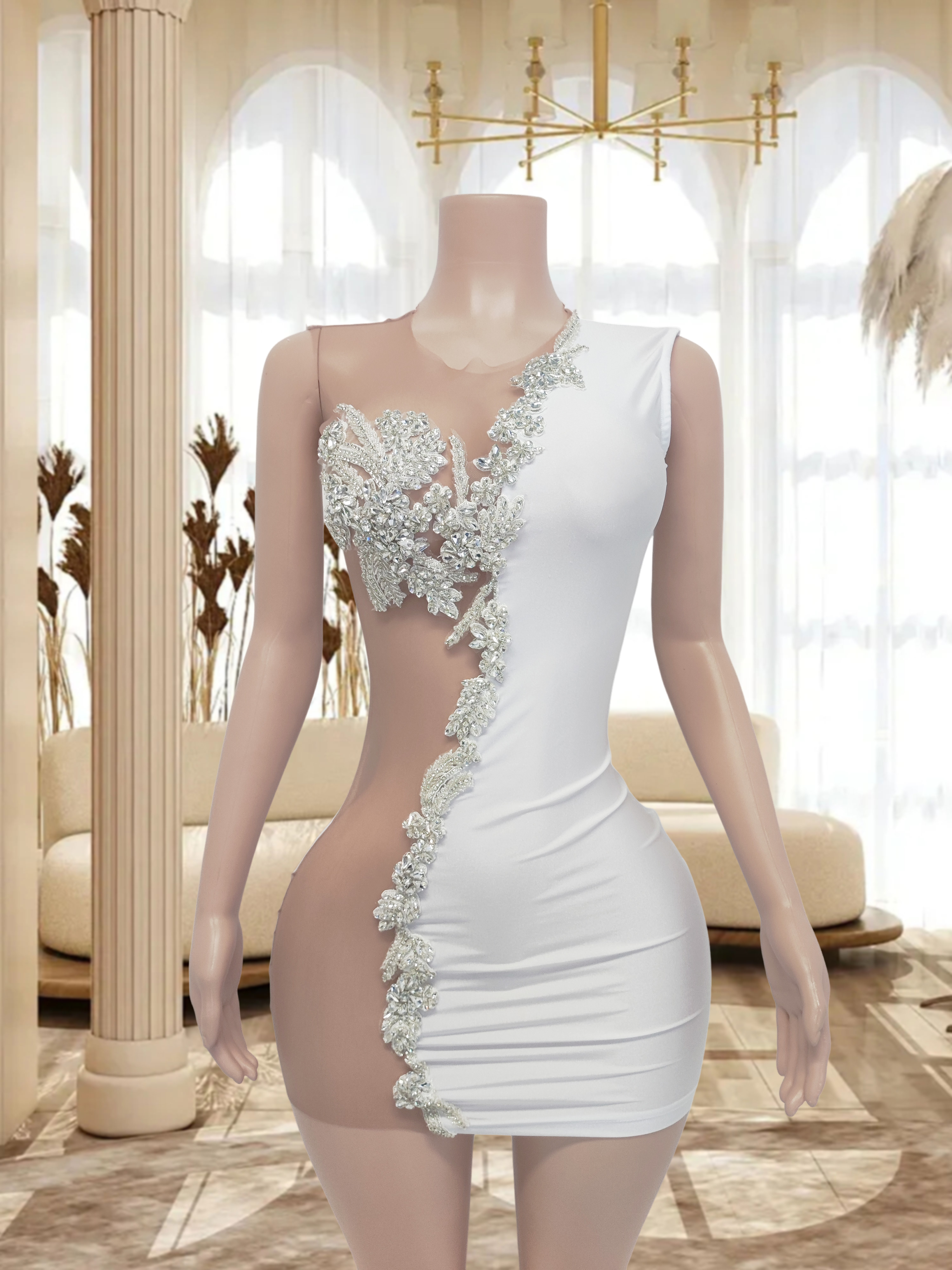 White Mini Dress THG2407086