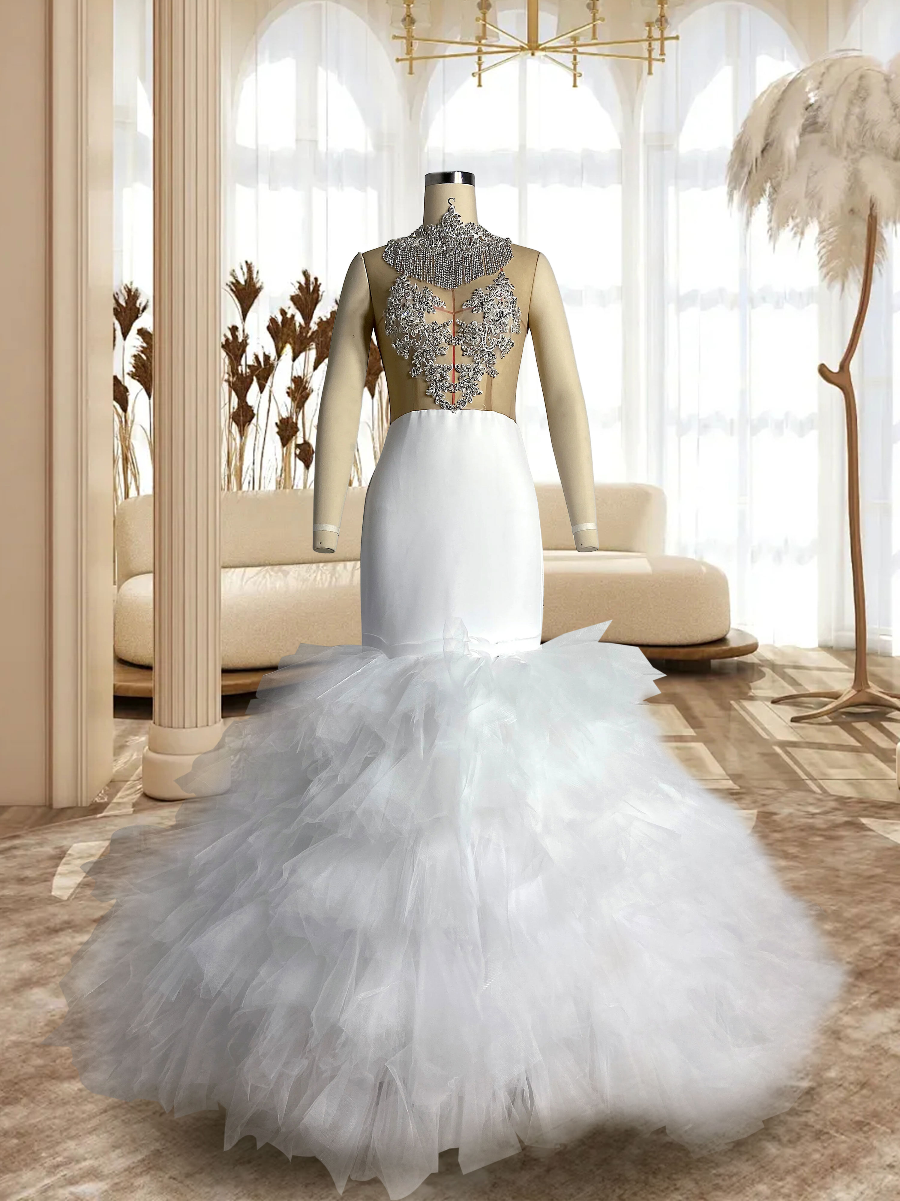 Gauze with Rhinestones Gown