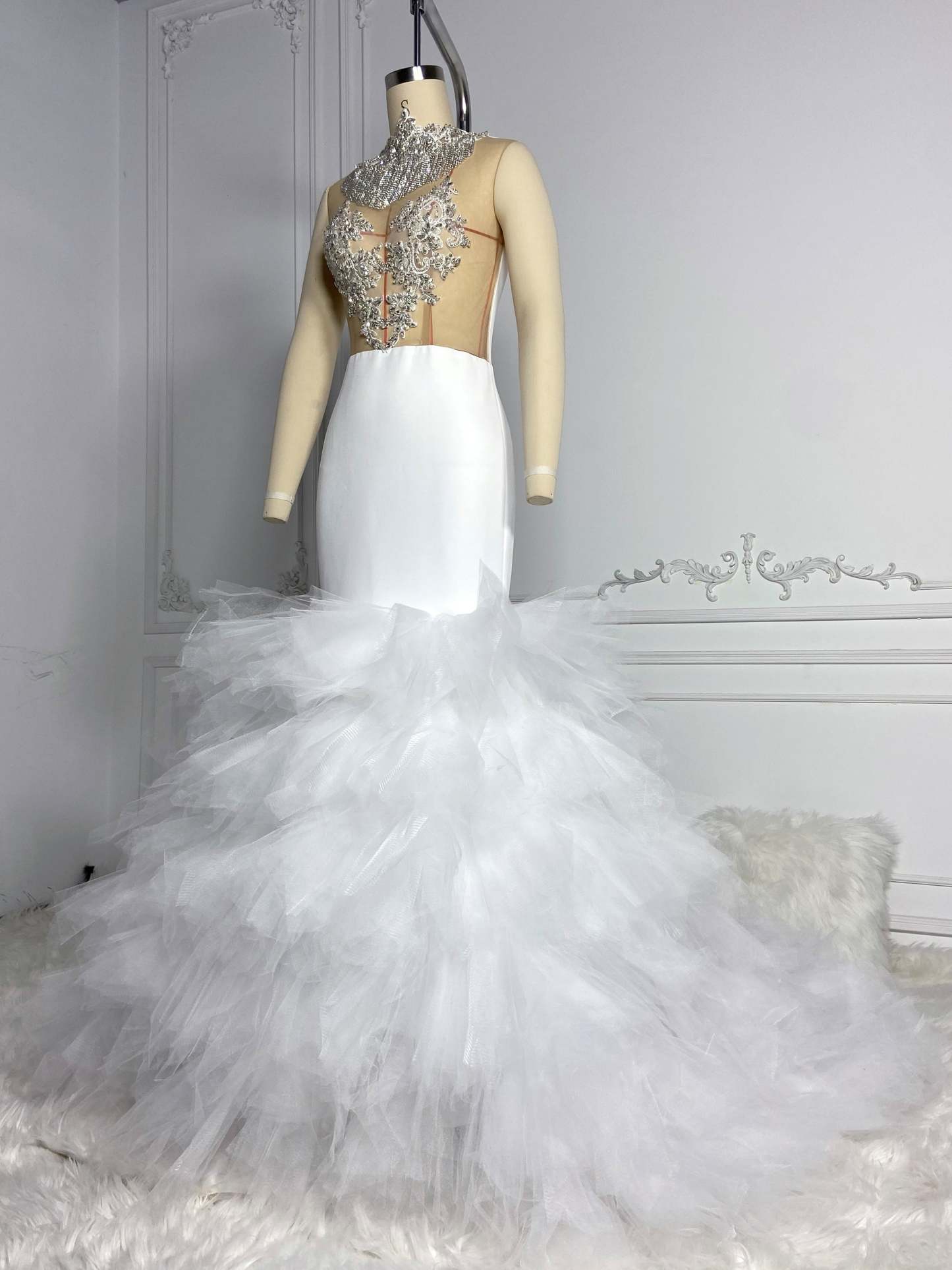 Gauze with Rhinestones Gown