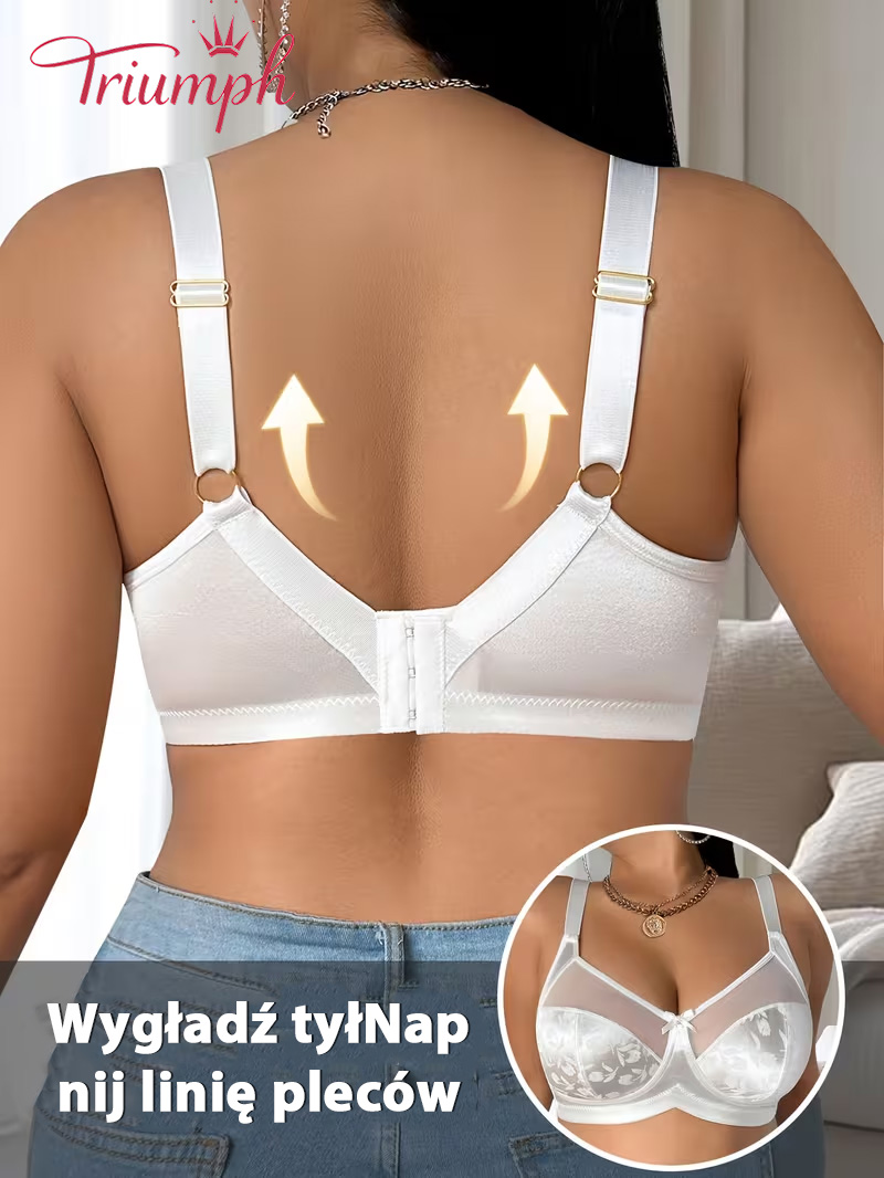 Biustonosz koronkowy Triumph zapinany z przodu 💥 Kup jeden, a otrzymasz trzy gratis