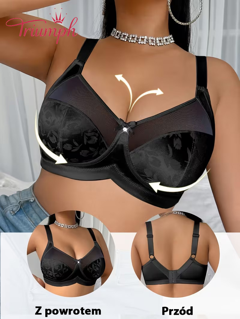 Biustonosz koronkowy Triumph zapinany z przodu 💥 Kup jeden, a otrzymasz trzy gratis