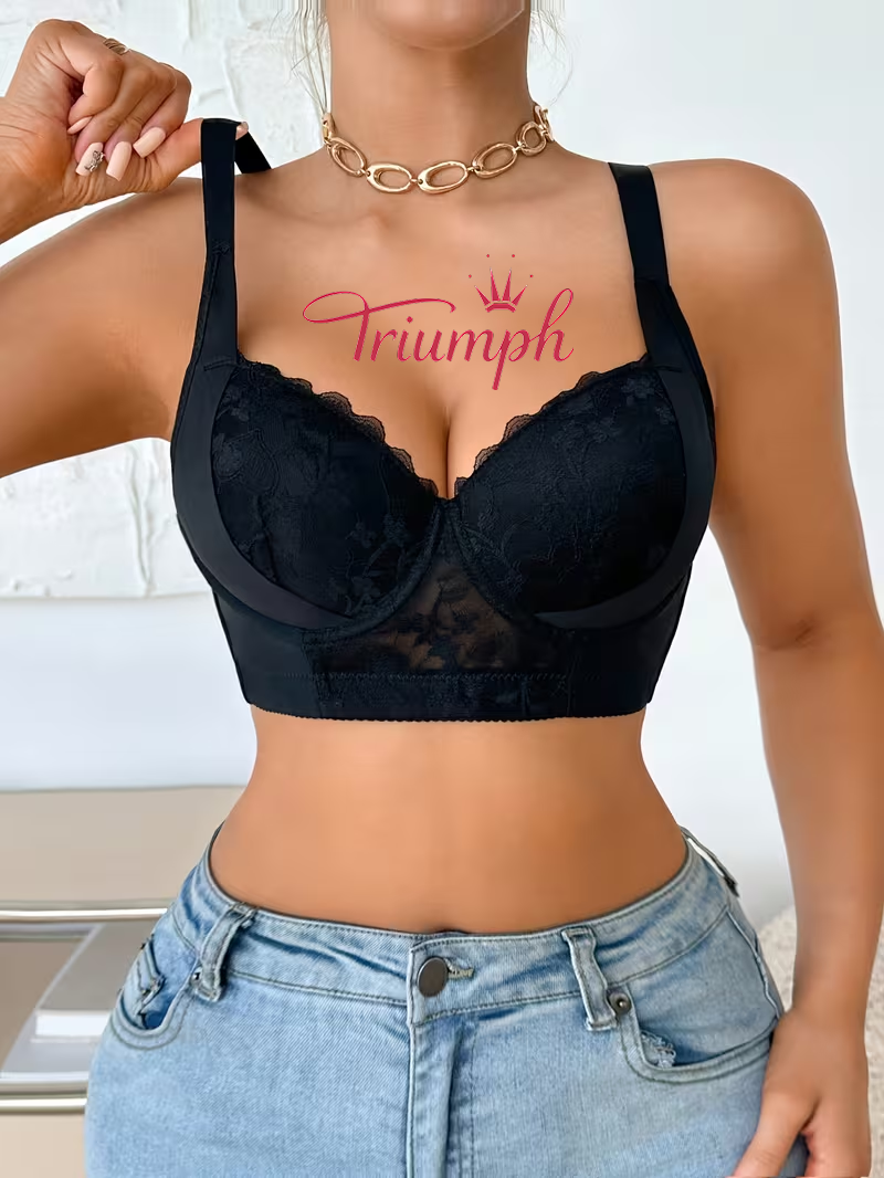 Triumph - 4-częściowy komplet 💫 Biustonosz z haftowaną koronką