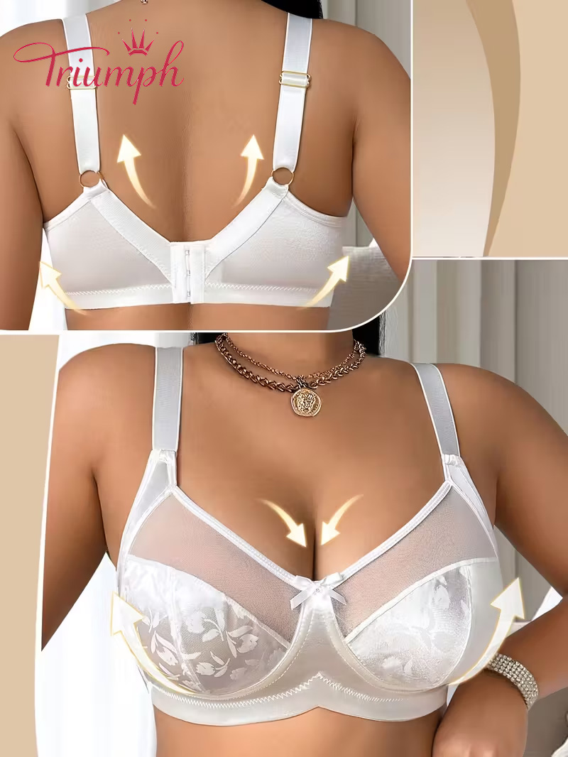 Biustonosz koronkowy Triumph zapinany z przodu 💥 Kup jeden, a otrzymasz trzy gratis