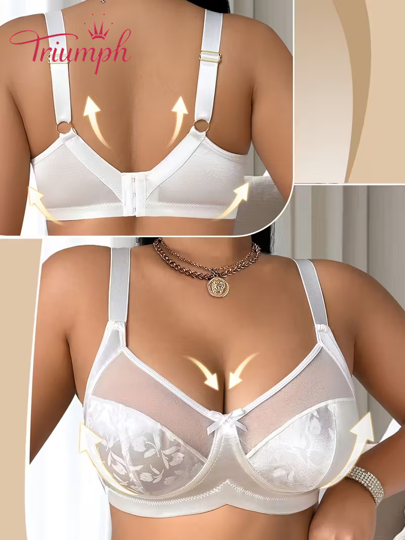 Biustonosz koronkowy Triumph zapinany z przodu 💥 Kup jeden, a otrzymasz trzy gratis