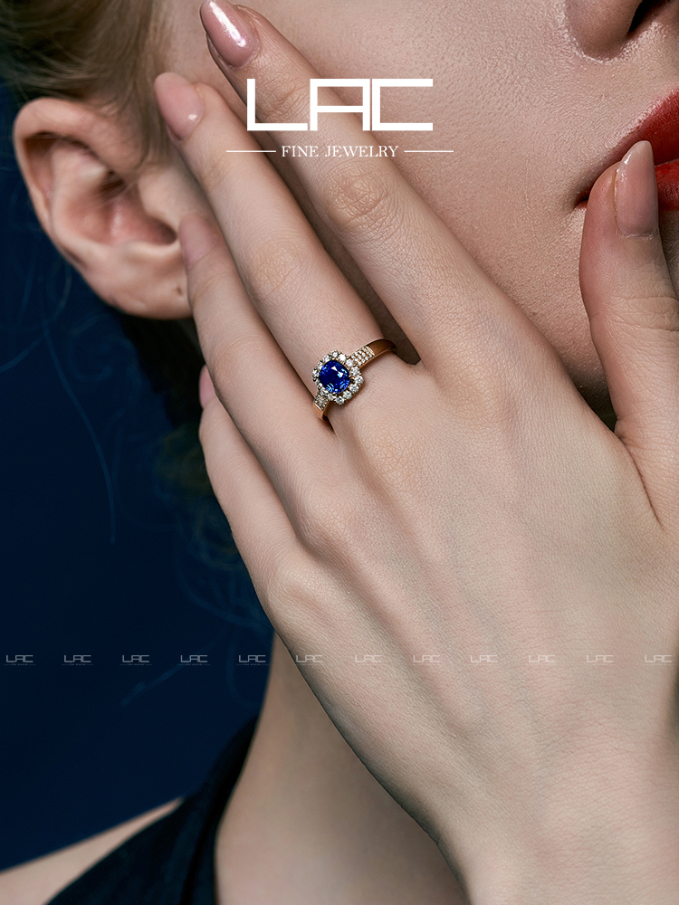 Inel din aur de 18K și safir natural cu safir natural