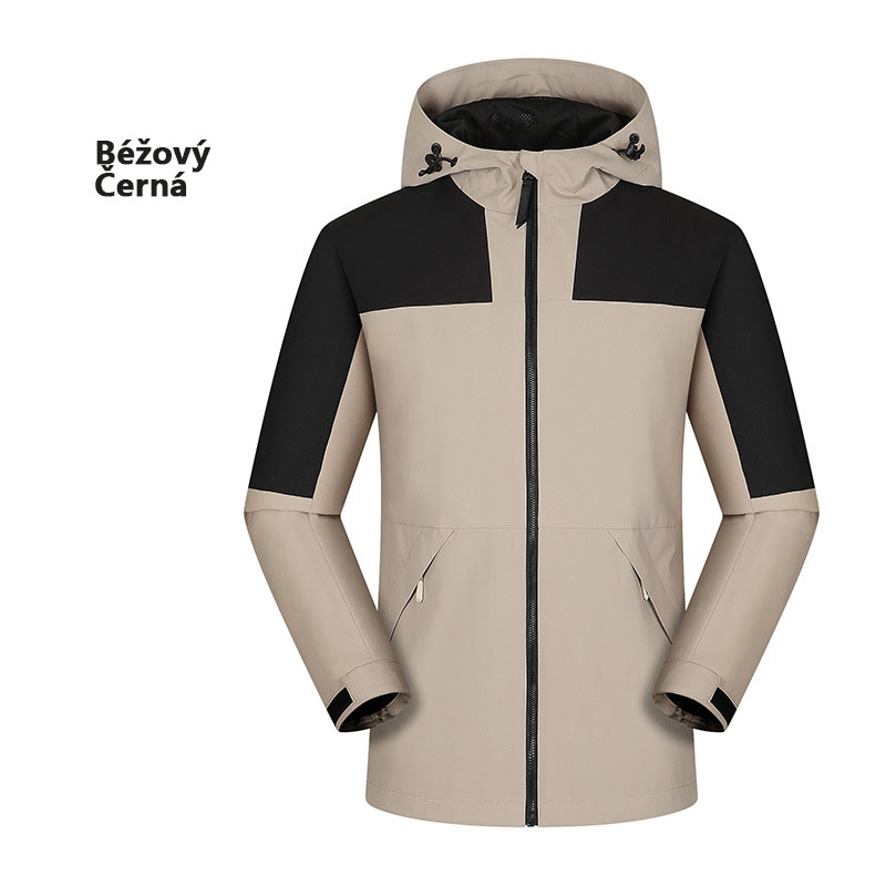 Podzimní outdoorová softshellová bunda tenká bunda horolezecká větruodolná voděodolná sportovní turistika pánská bunda s kapucí