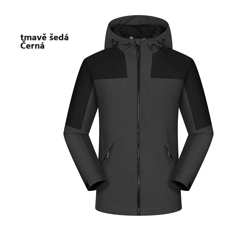 Podzimní outdoorová softshellová bunda tenká bunda horolezecká větruodolná voděodolná sportovní turistika pánská bunda s kapucí