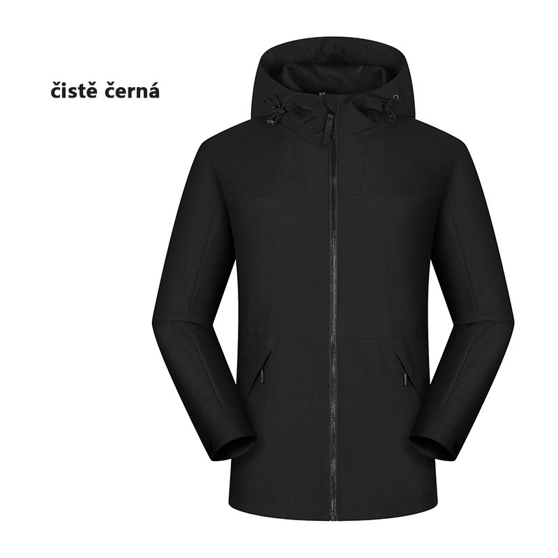 Podzimní outdoorová softshellová bunda tenká bunda horolezecká větruodolná voděodolná sportovní turistika pánská bunda s kapucí