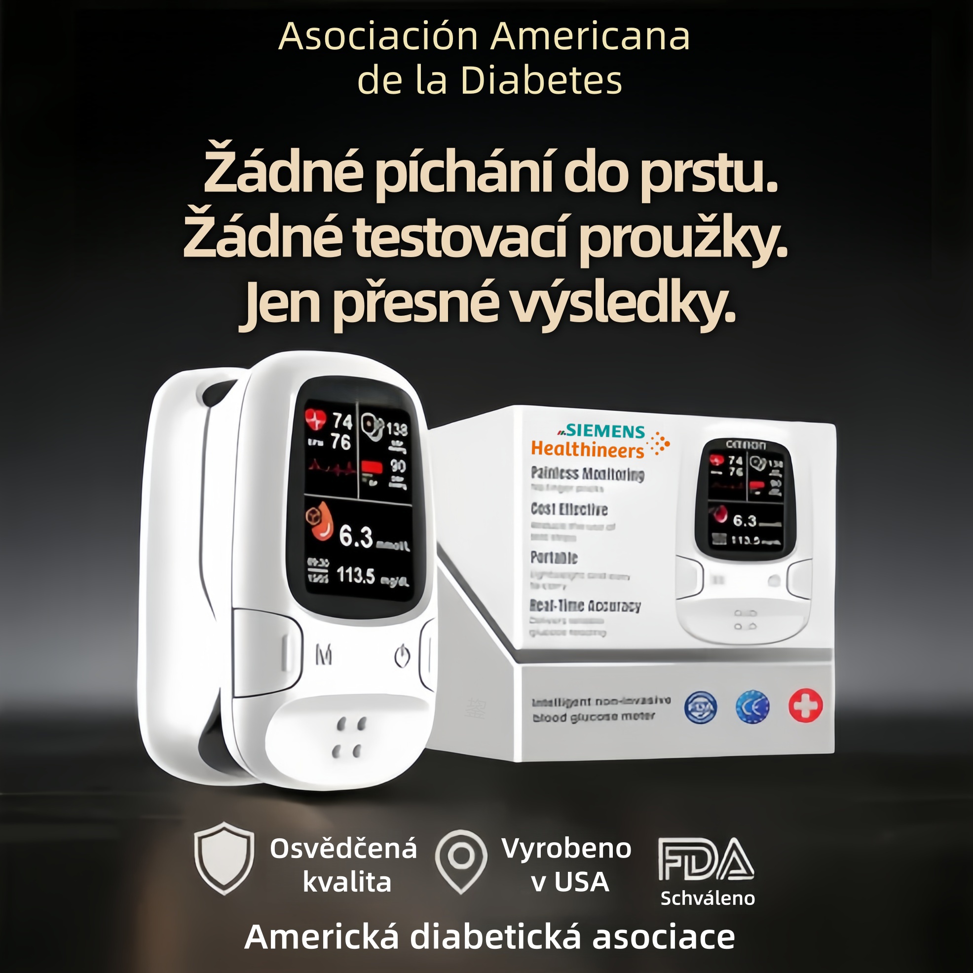 🔥Siemens Healthineers představuje novou generaci neinvazivního chytrého glukometru | Bezbolestné a přesné měření hladiny glukózy v krvi | 🔥Vyrobeno v USA🔥