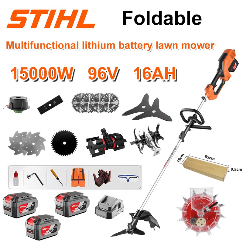 [STIHL] Bezkomutátorová elektrická sekačka na trávu, multifunkční sekačka s lithiovou baterií