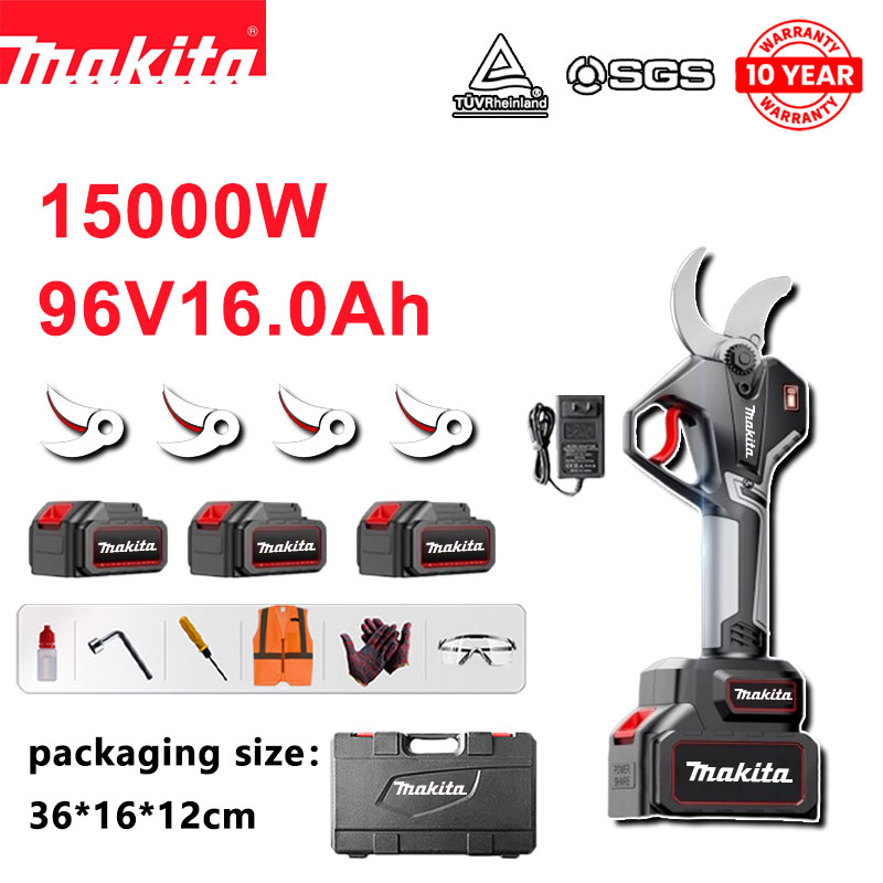 Bezuhlíkové lithiové elektrické nůžky na větve Makita 15000W s teleskopickou tyčí