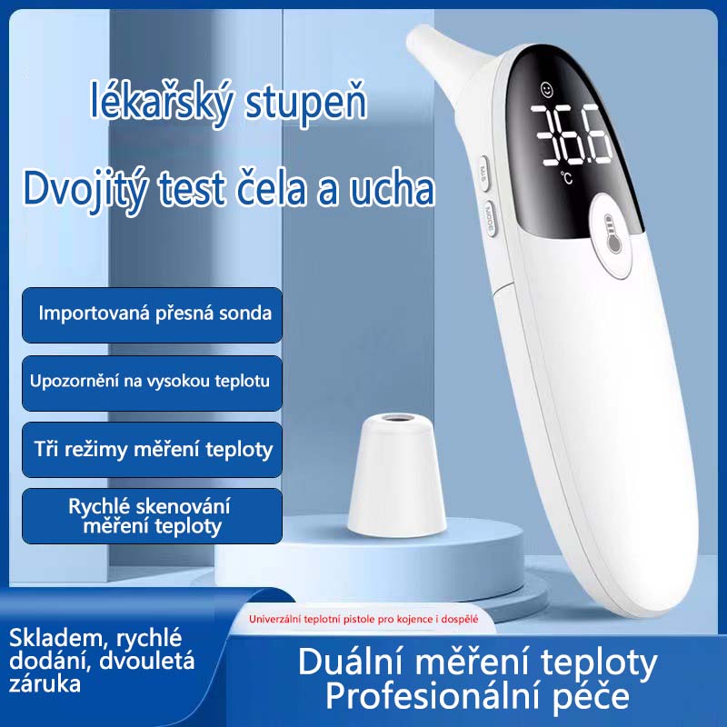 Lékařský dětský ušní teploměr 🌡️, vysoce přesný dětský infračervený teploměr na čelo 👶, domácí dobíjecí elektronický teploměr pro seniory 👵👴.