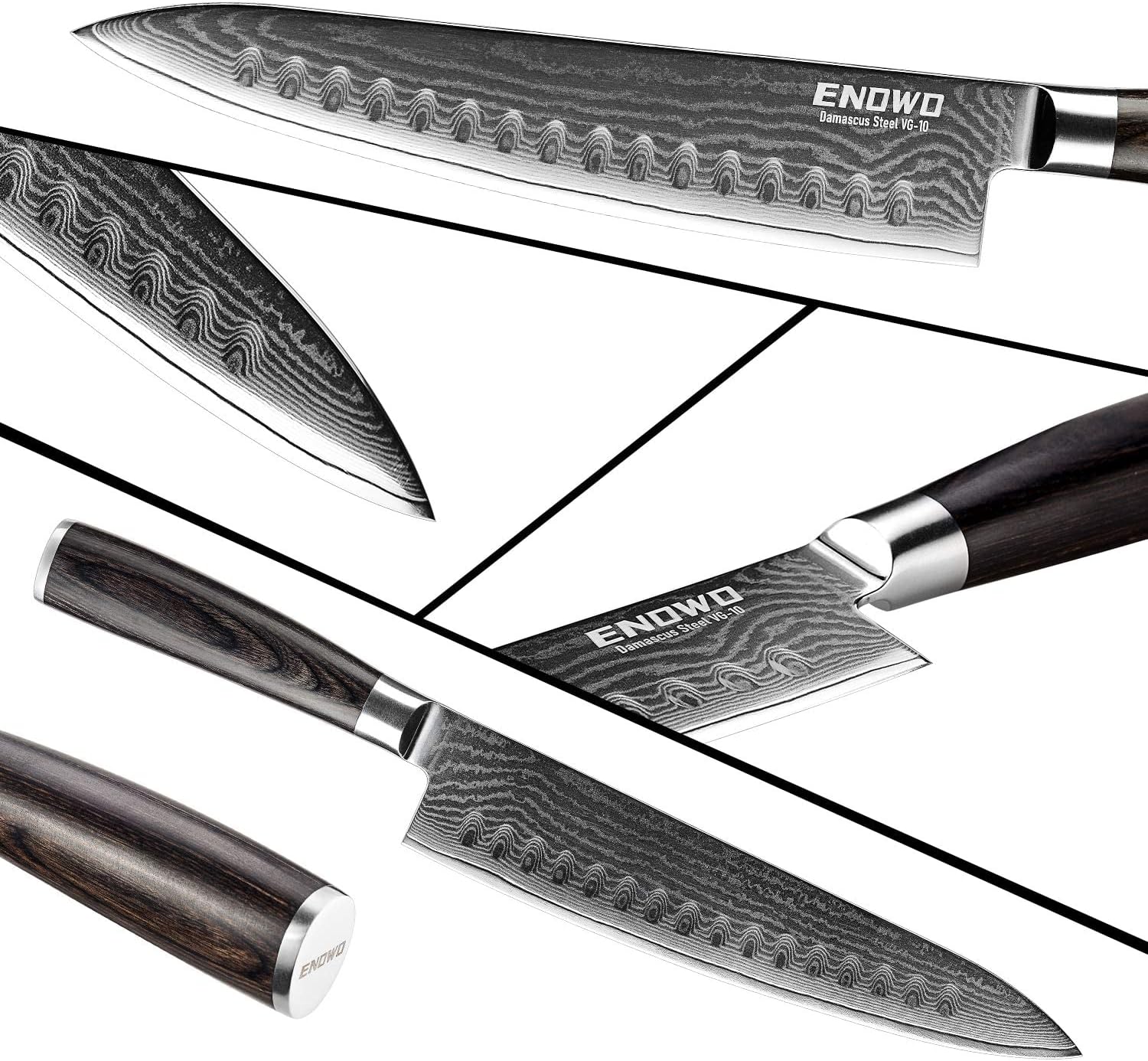 KD Damascus Chef Knife Sushi Knife Japanese VG-10 with Gift Box