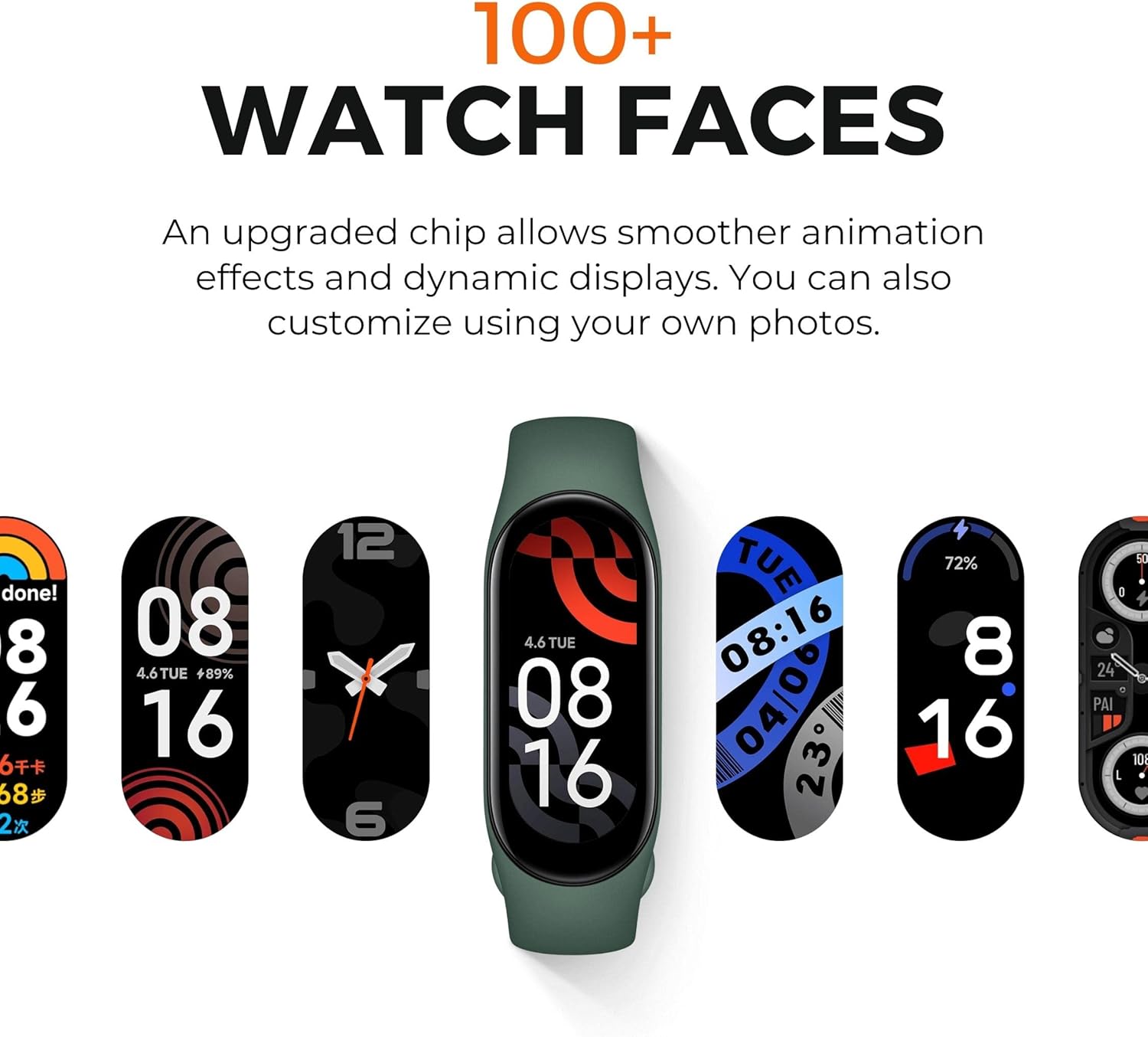 Xiaomi Mi Band 7 Smart Band AMOLED obrazovka Mi Band 7 Blood Oxygen Fitness Tracker Bluetooth 5.2 Vodotěsné Smart Band Chytré hodinky