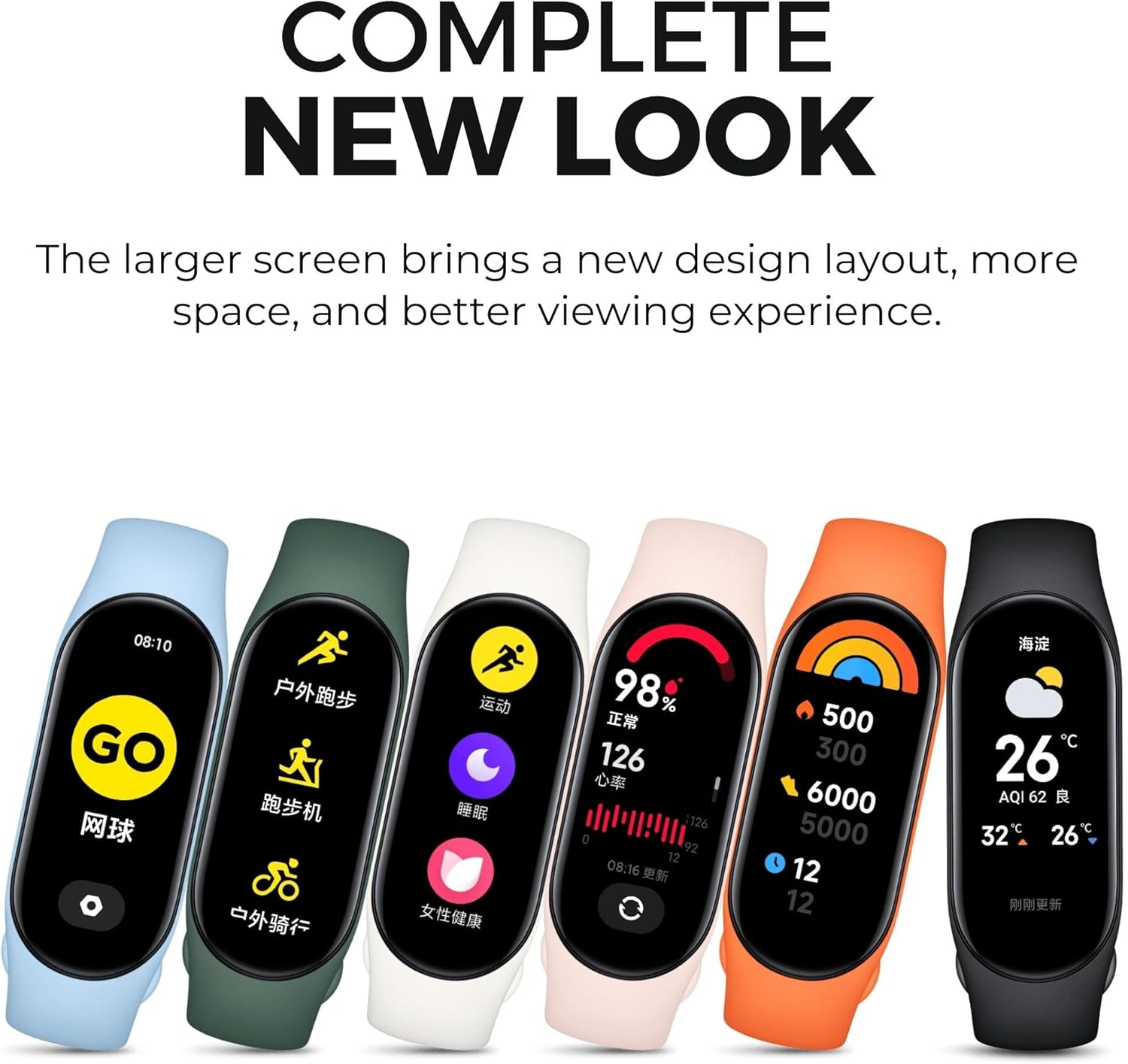 Xiaomi Mi Band 7 Smart Band AMOLED obrazovka Mi Band 7 Blood Oxygen Fitness Tracker Bluetooth 5.2 Vodotěsné Smart Band Chytré hodinky