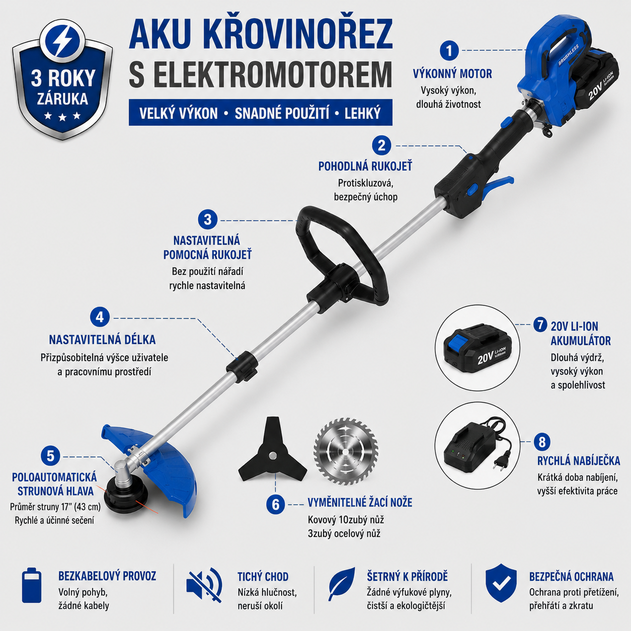 BOSCH 3 v 1 sekačka trávy / okrajová sekačka, šířka řezu 43 cm, křovinořez s řezným záběrem 25 cm, gumová rukojeť a ramenní popruh, 2 baterie v balení.