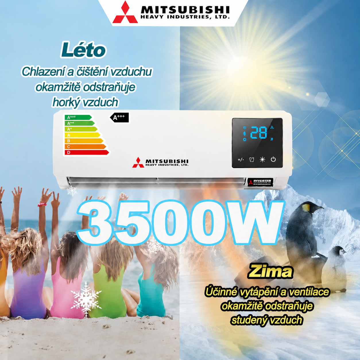 Bez nutnosti externí klimatizace, klimatizace s funkcí chlazení a vytápění 【Mitsubishi Heavy Industries】