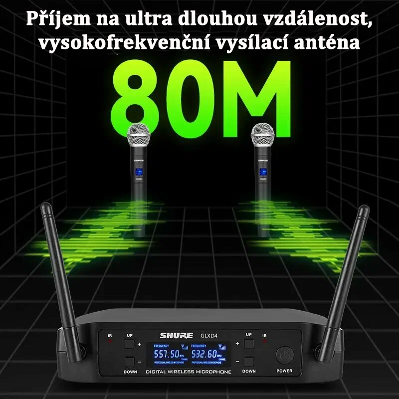 Nejoblíbenější bezdrátový mikrofonní systém SHURE GLXD4/SM58