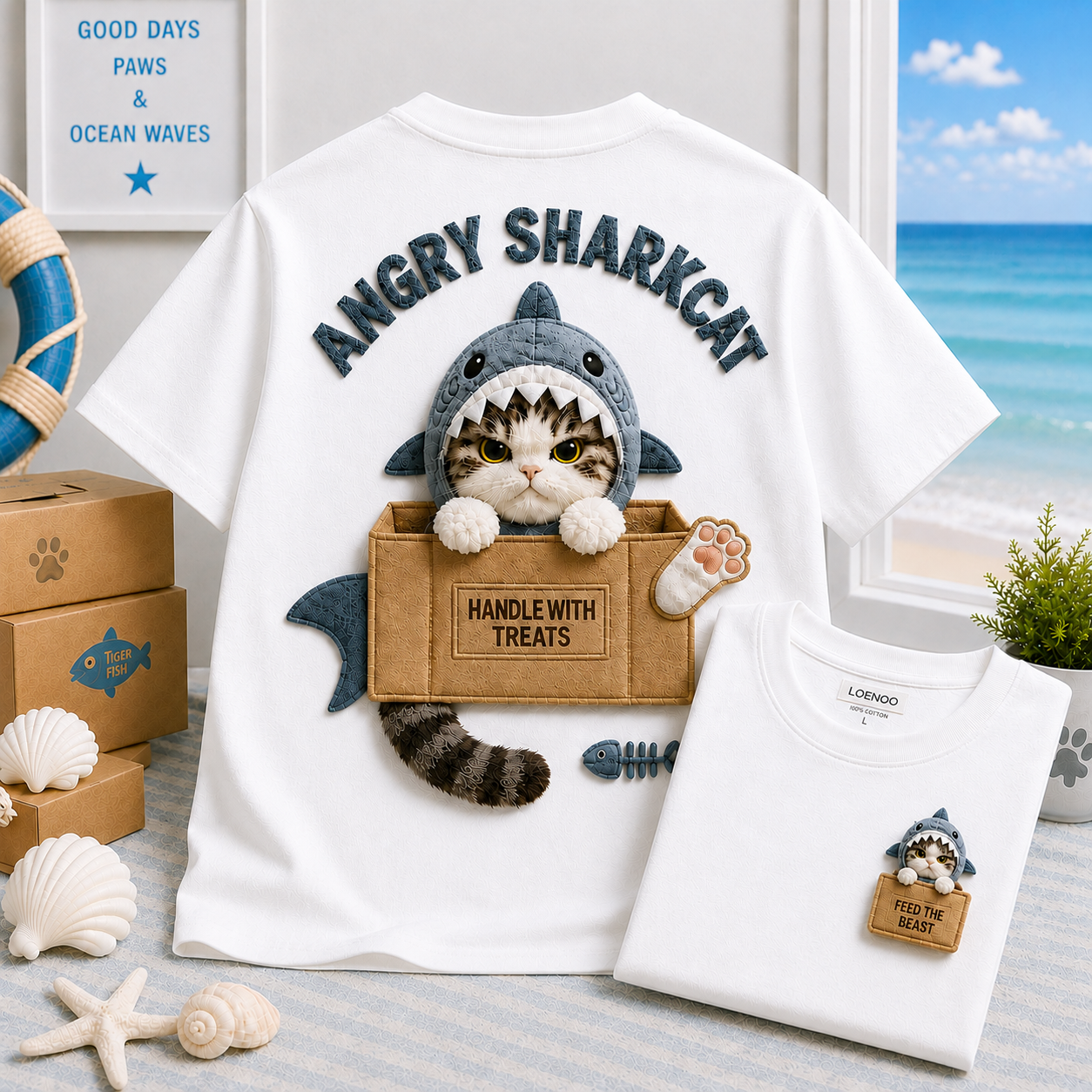 Tiny Sharkcat Attitude Tee