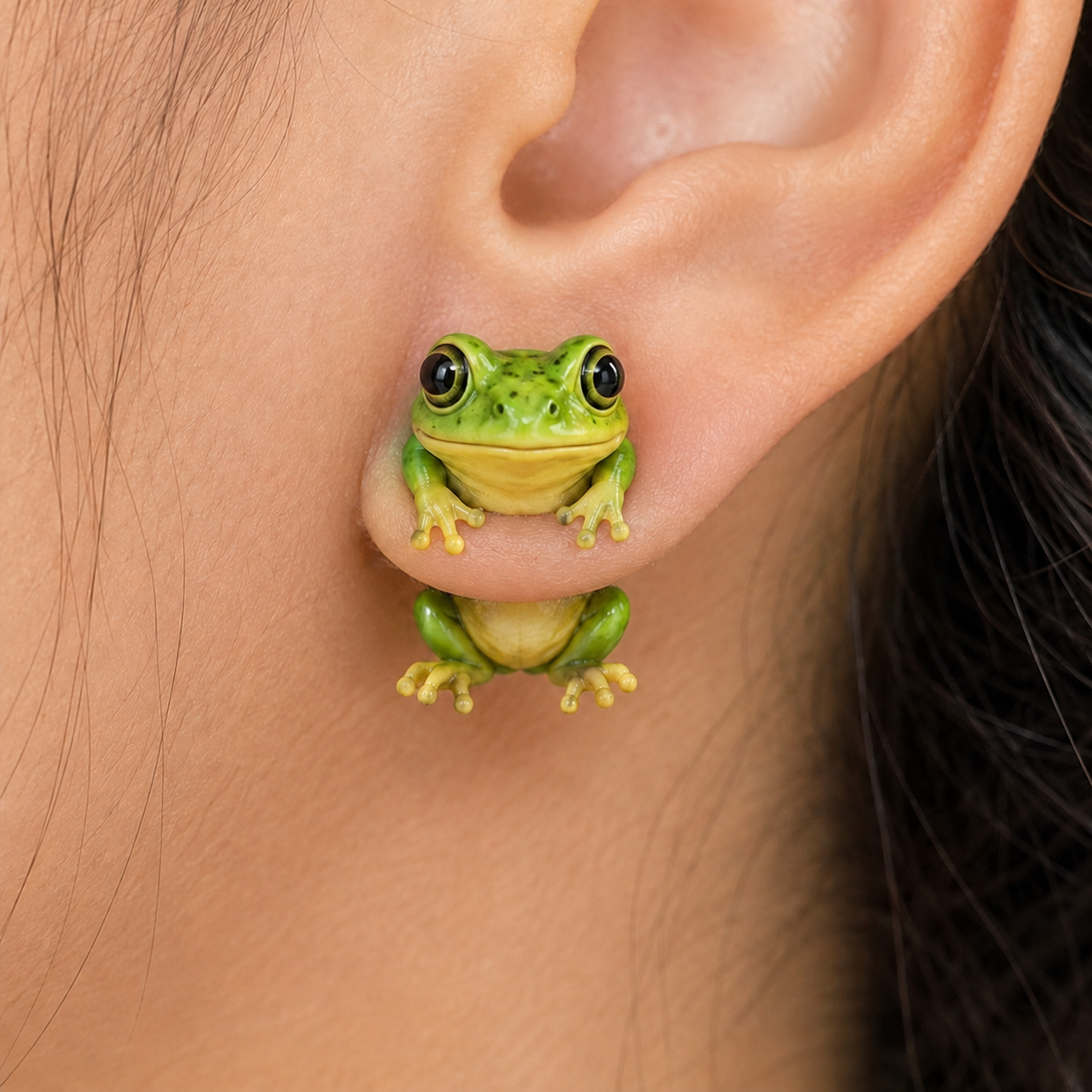 Cute Frog Middle Finger Earring