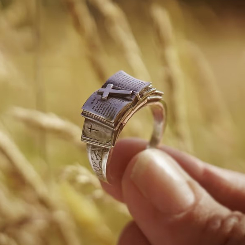 Bible Ring with Cross