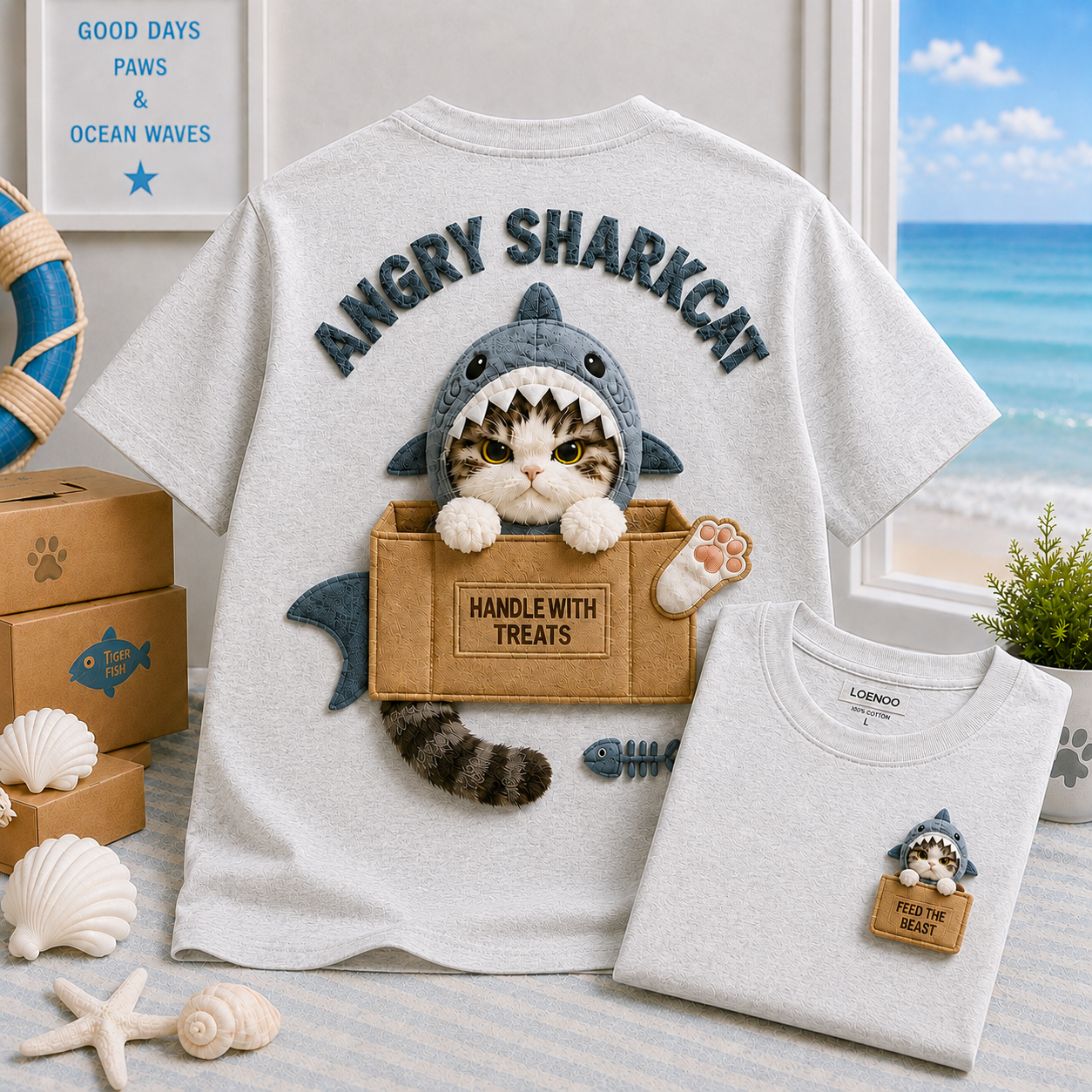 Tiny Sharkcat Attitude Tee