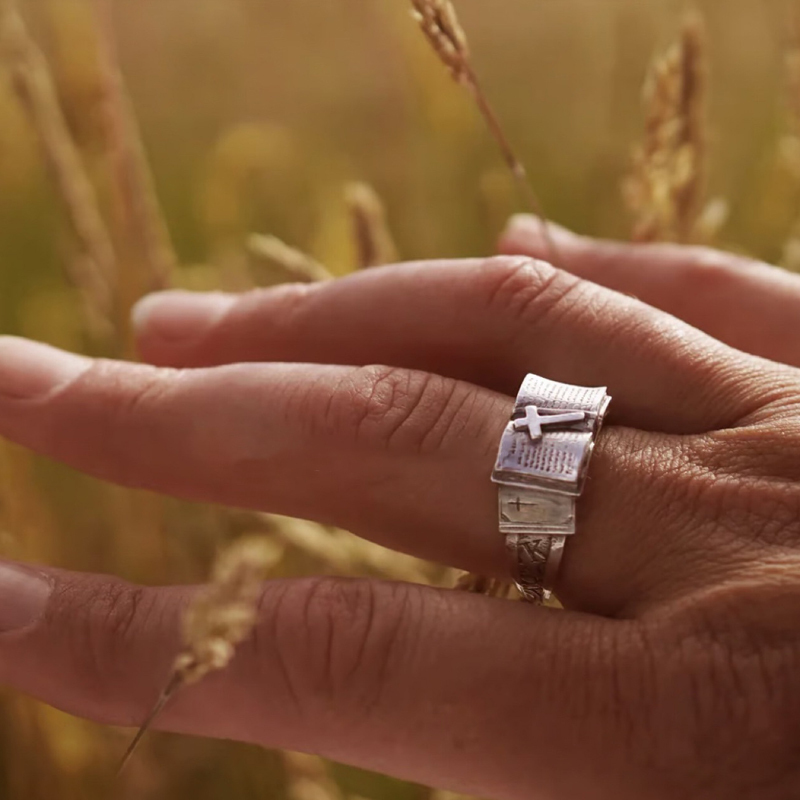 Bible Ring with Cross