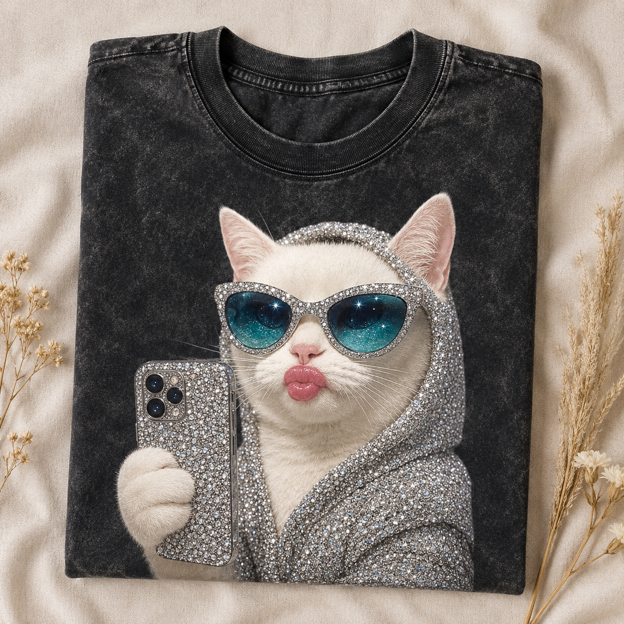 Selfie Queen Cat – Vintage Sunglasses Cat Tee