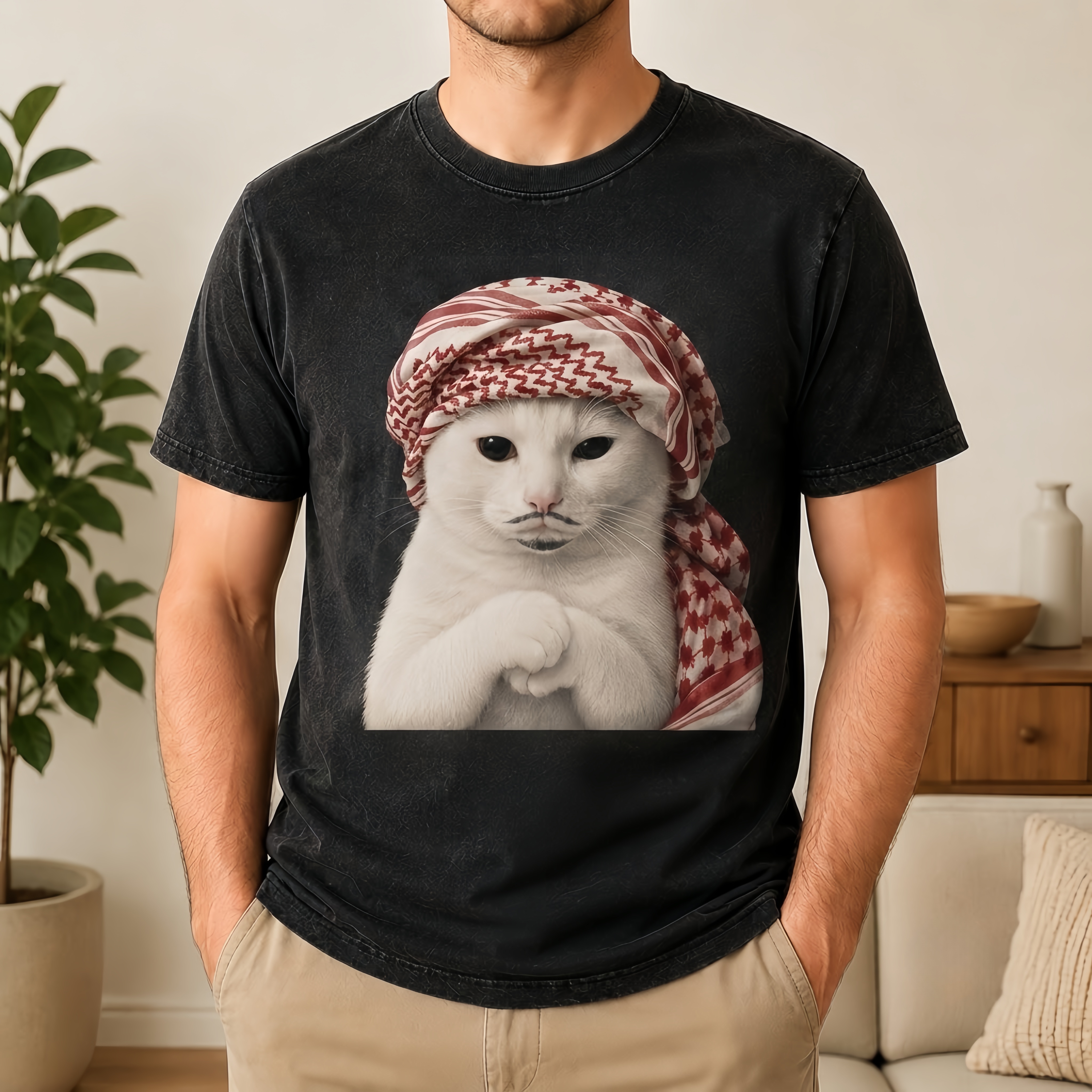 Cozy Winter Cat – Vintage Scarf Cat Tee