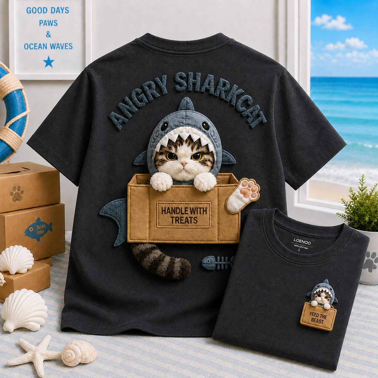 Tiny Sharkcat Attitude Tee