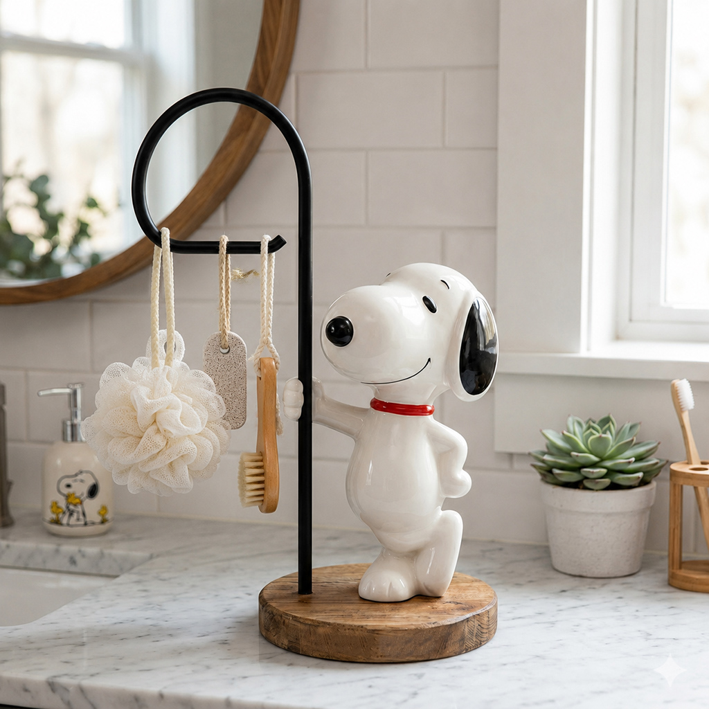 Snoopy-Inspired Towel Rack 