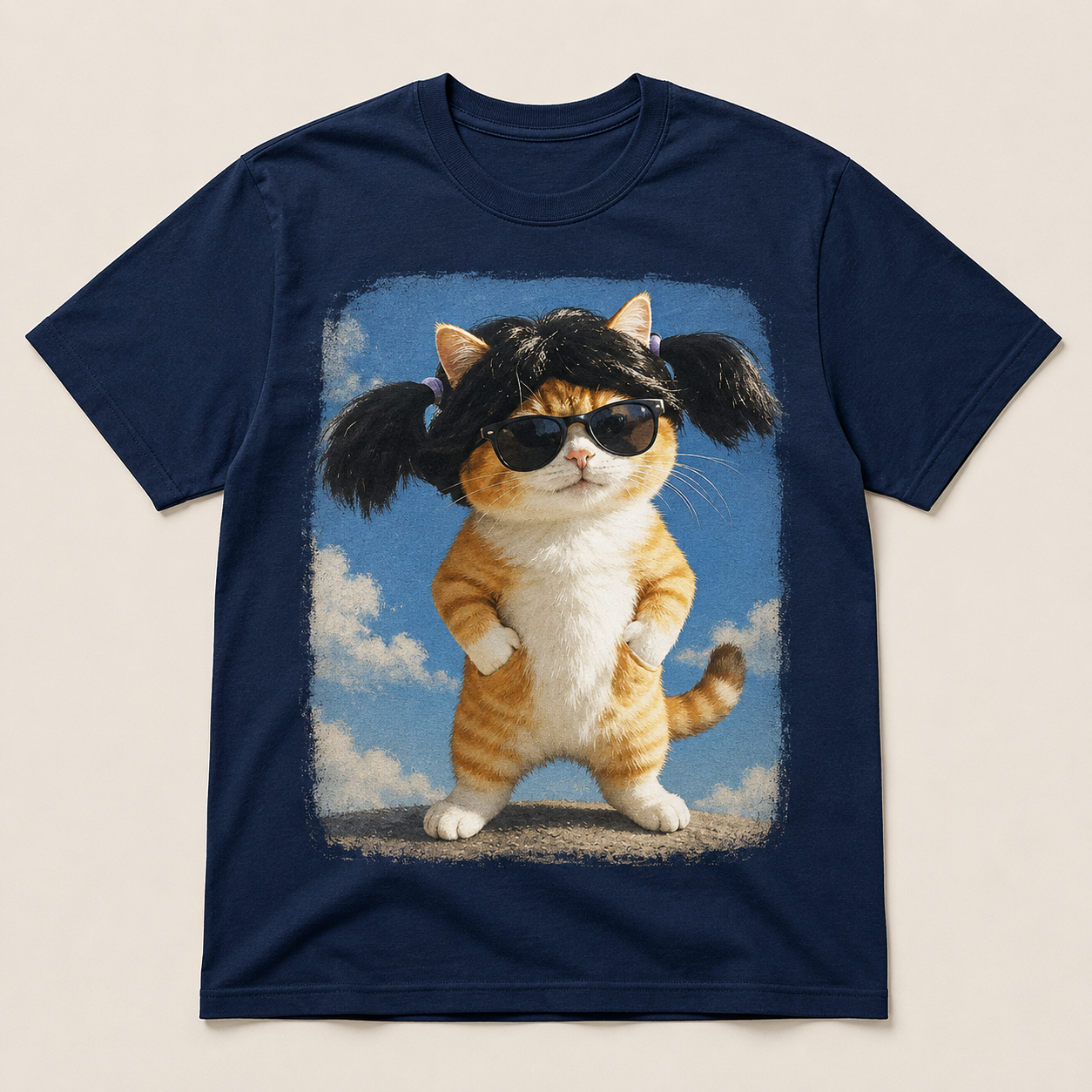 Chill Cat Energy – Vintage Sunglasses Cat Tee