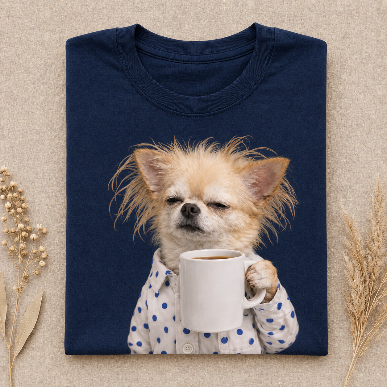 Cozy Morning Pup – Vintage Cute Dog Tee