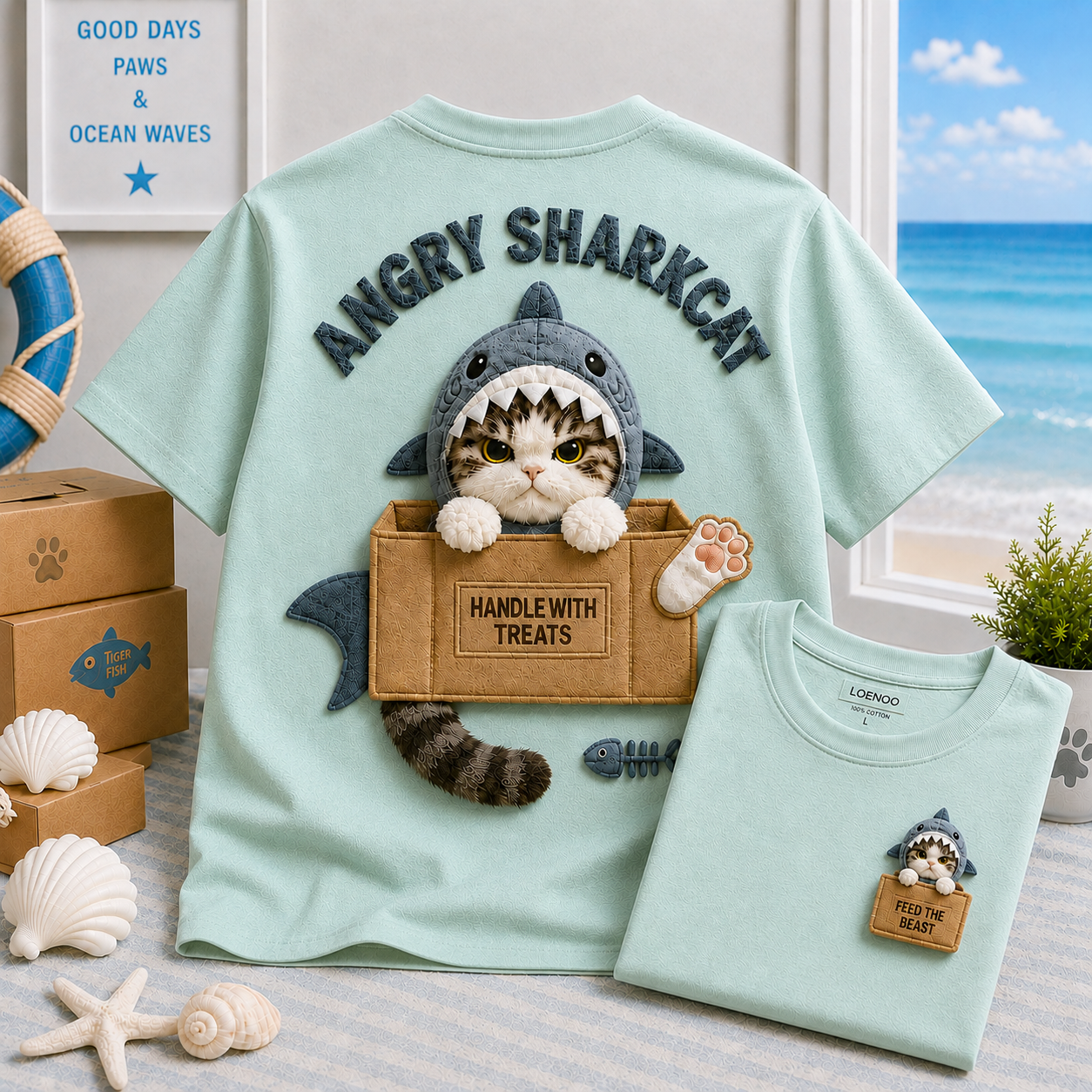 Tiny Sharkcat Attitude Tee