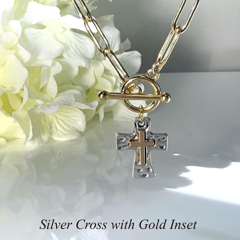 Hammered Cross Necklace