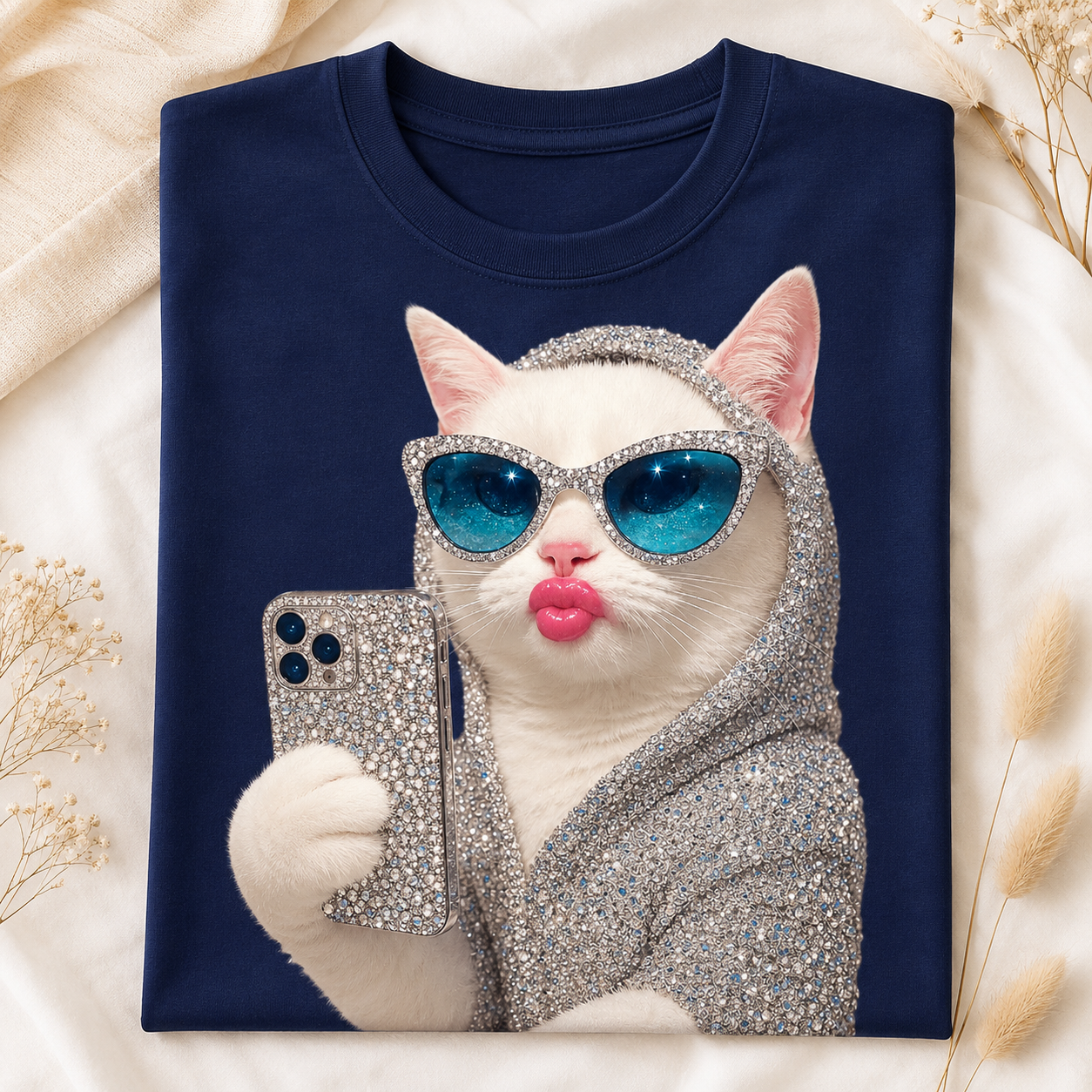 Selfie Queen Cat – Vintage Sunglasses Cat Tee