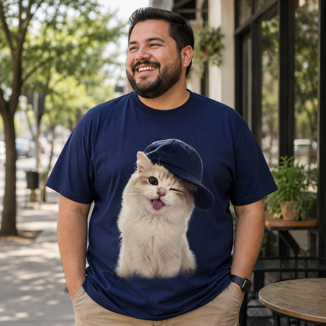 Cool Cap Kitty – Vintage Cat Tee