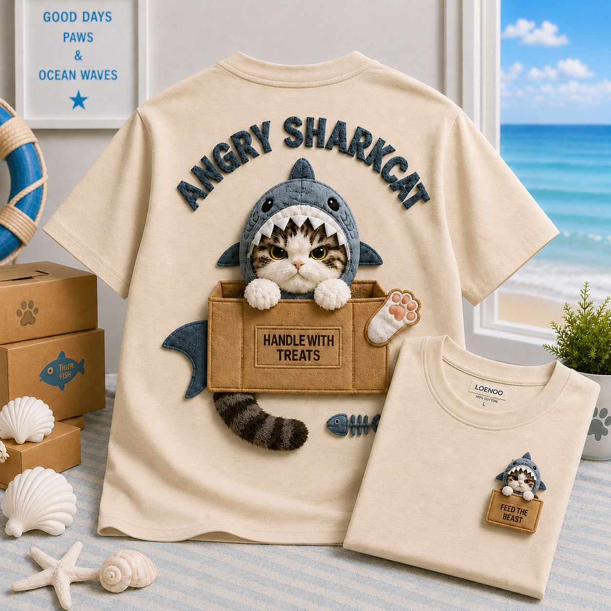 Tiny Sharkcat Attitude Tee